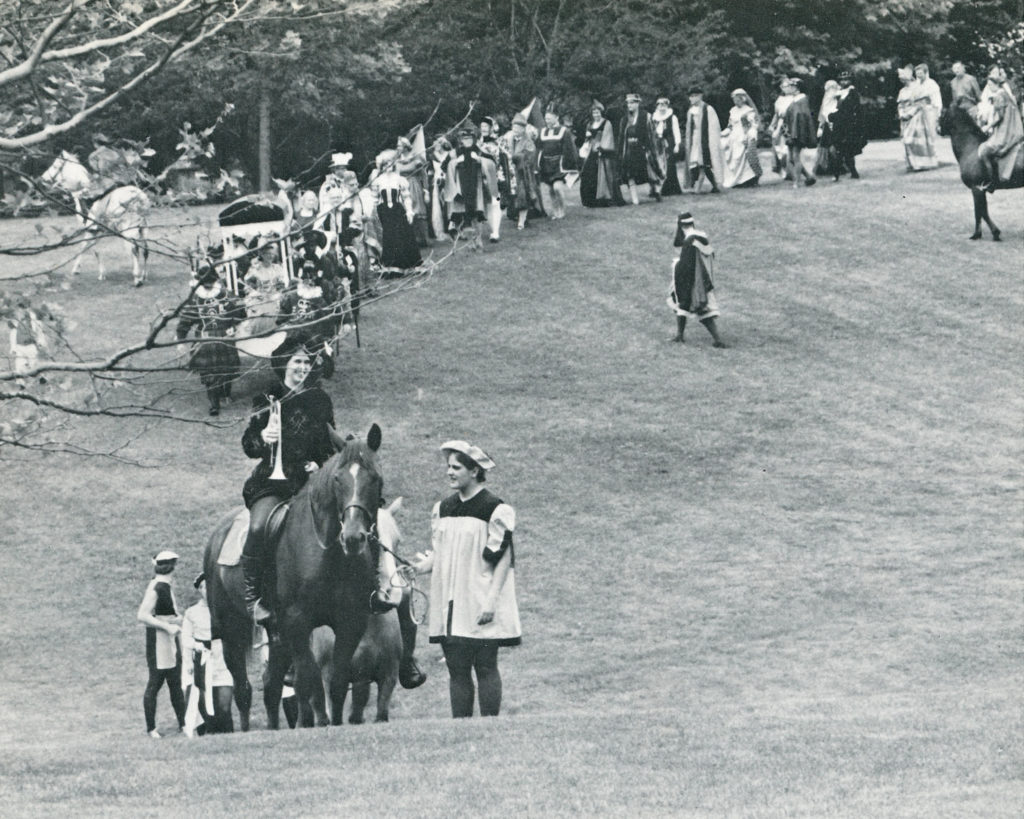 May Day celebration, including riding horses 